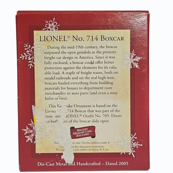 Hallmark Lionel Train No. 714 Boxcar & No. 717 Caboose Ornaments Lot of 2 - Picture 15 of 16